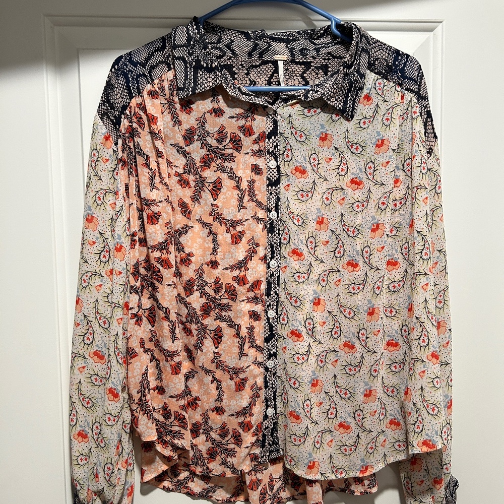Free people flowy button down blouse